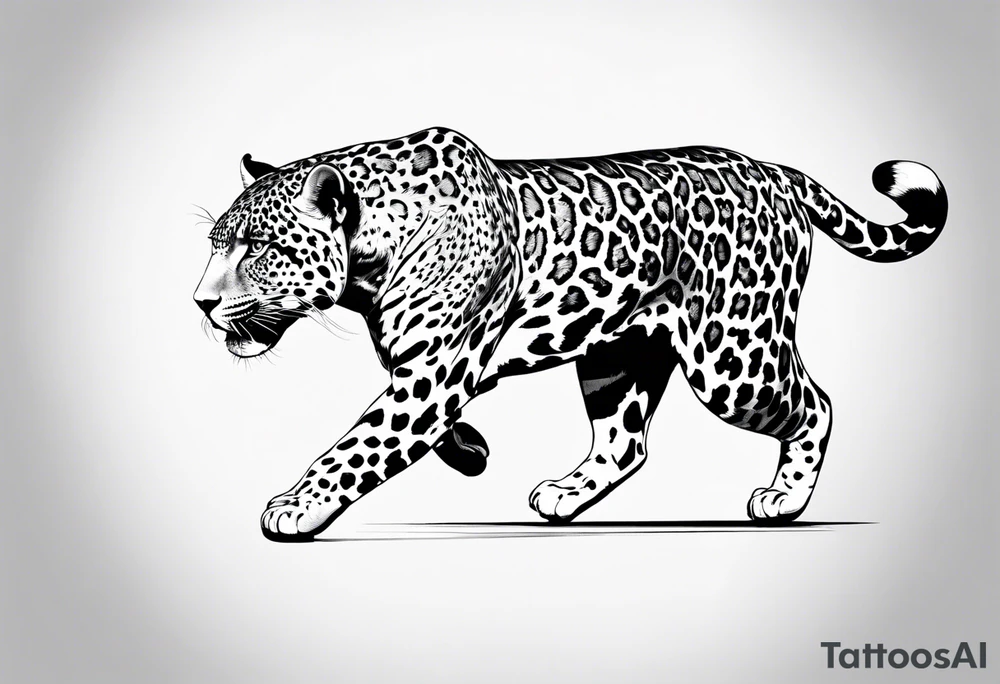 Jaguar running tattoo idea