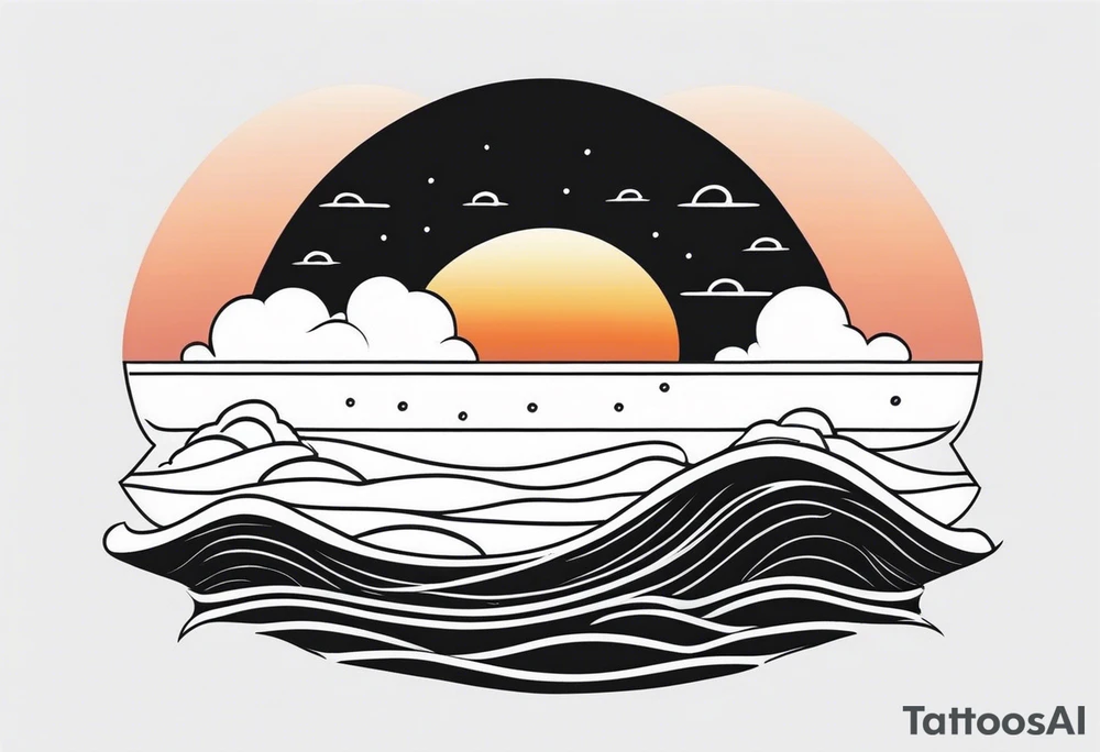 Sea and sunset tattoo.
Simple. black and white. tattoo idea Sea and sunset tattoo.
Simple. black and white. tattoo idea