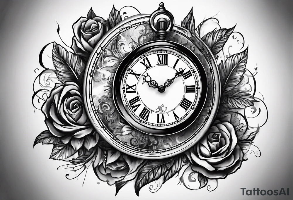 Time, money, clock, masculine tattoo idea