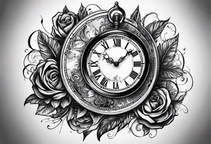 Time, money, clock, masculine tattoo idea