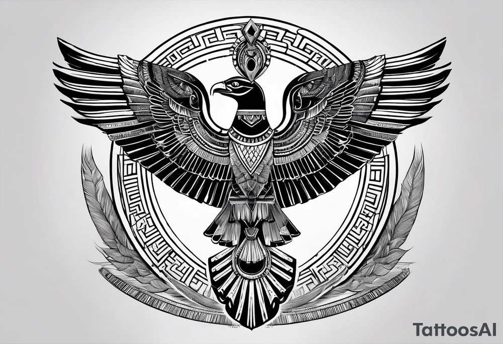 black and white Egyptian goddess Isis tattoo idea