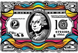 2 dollar bill flowing tattoo idea