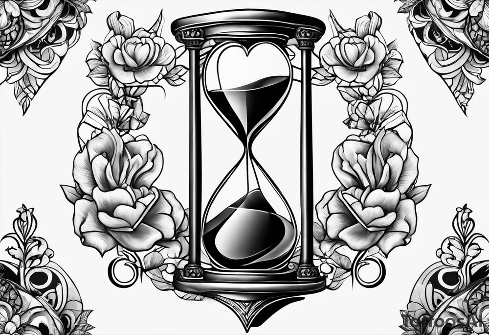 Heart hourglass tattoo idea