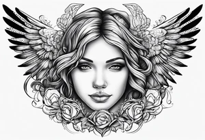 327, change, family and connection created into tattoo with angel watching over us tattoo idea