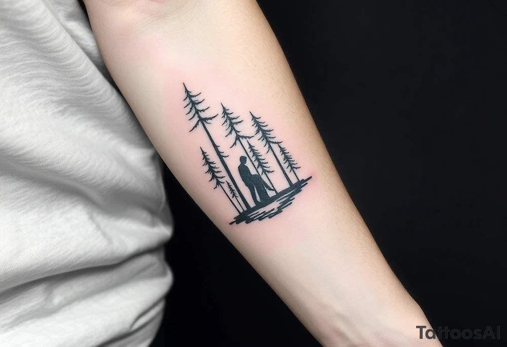 2 people in the forest tattoo idea