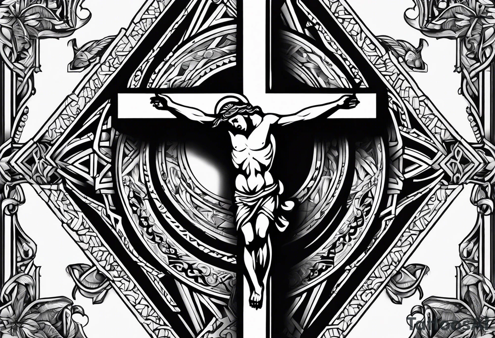 Traditional Crucifix tattoo idea