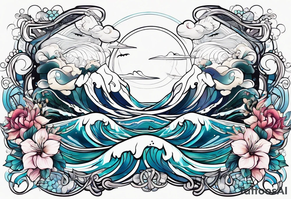calm sea tattoo idea
