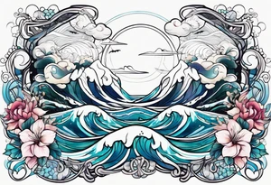 calm sea tattoo idea