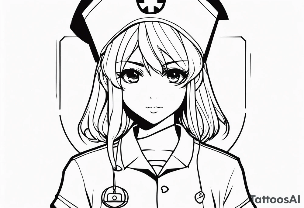 anime girl nurse tattoo idea