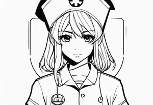 anime girl nurse tattoo idea