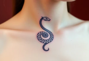 A lilac and golden Ouroboros snake forming cyrcle touching its tail tip, with cosmic patterns resembling a swirling galaxy within its body. tattoo idea