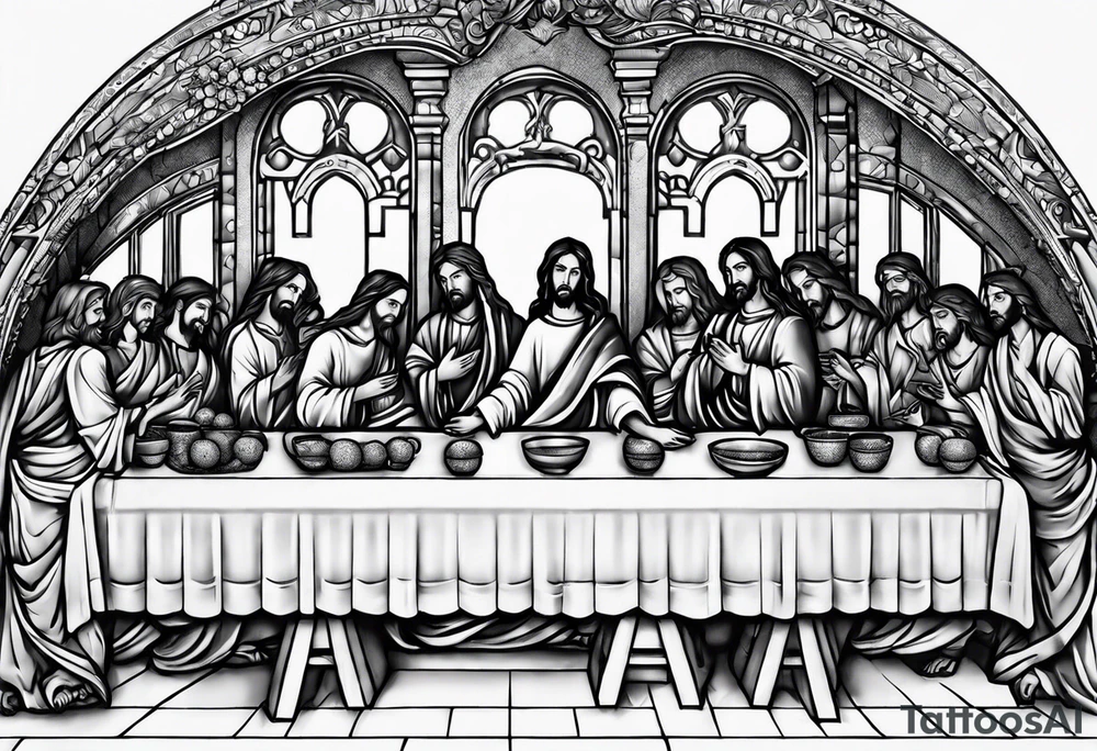 jesus at the last supper tattoo idea