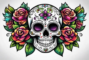 Sugar skull tattoo idea
