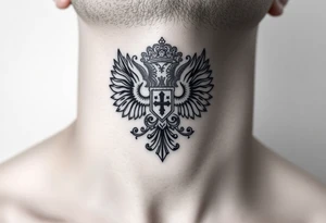 russian christian orthodox military neck design front facing tattoo idea
