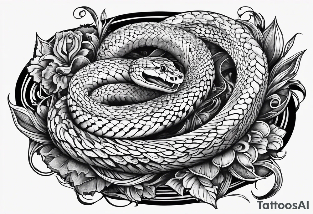 snake biting vein tattoo idea