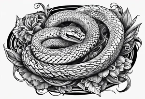 snake biting vein tattoo idea