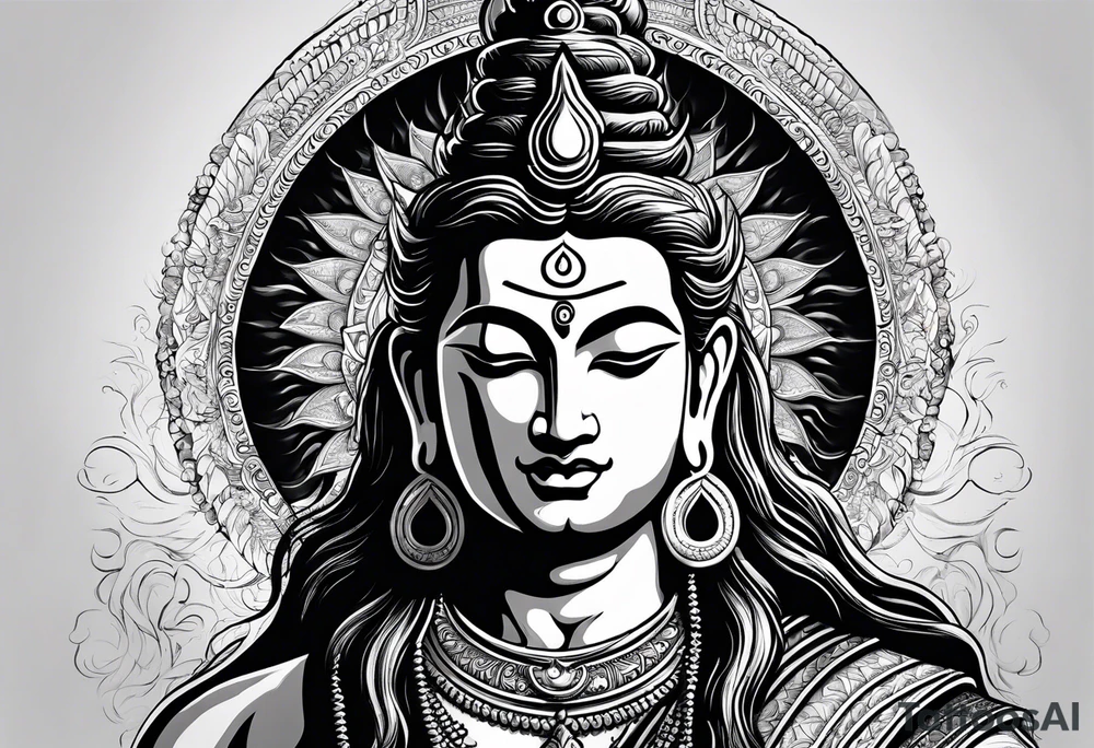 Lord shiva around with  karma , always positive, nothing deep , spiritual Sanskrit words tattoo idea