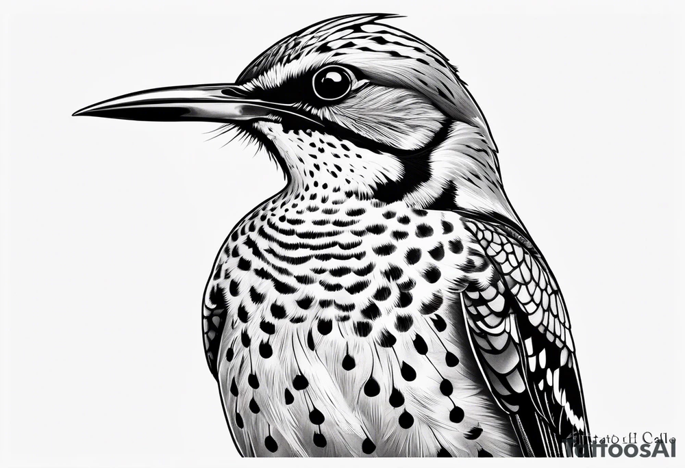 Female flicker bird tattoo idea