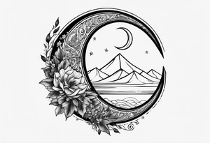 crescent moon basic sketch tattoo idea