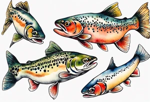 watercolor of a trout tattoo idea