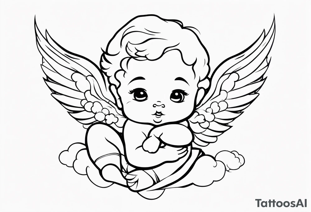 baby cupid shooting tattoo idea