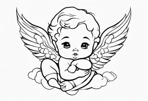 baby cupid shooting tattoo idea