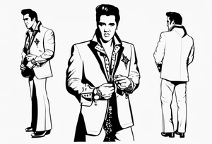 Elvis Full Body Pose simple Vegas tattoo idea
