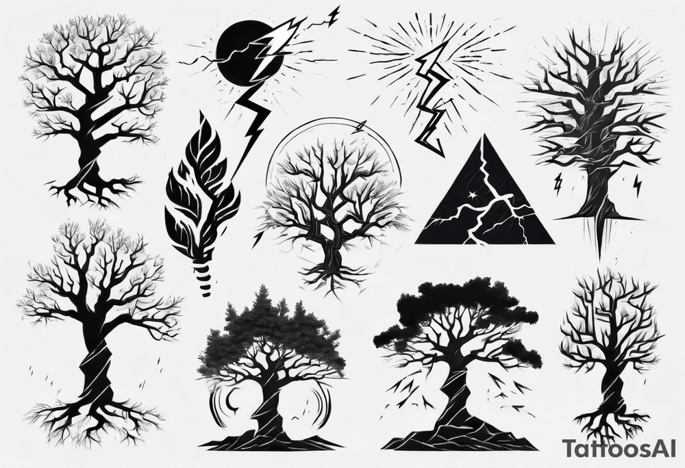 lightning tree tattoo idea
