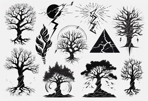 lightning tree tattoo idea