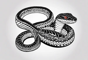 A snake that has text along its' body saying something about conquering fear tattoo idea