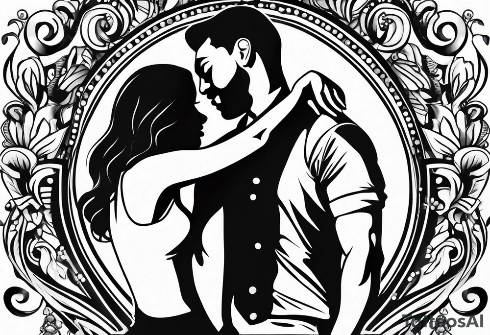 Dancing salsa bachata couple tattoo idea