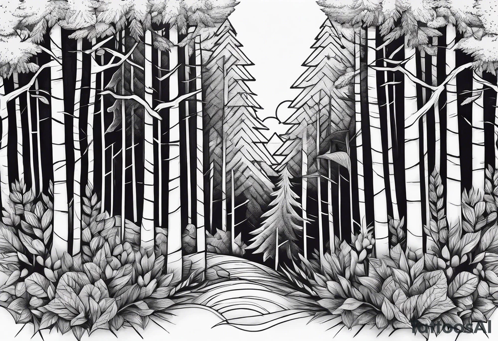 forest on the edges tattoo idea