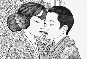 dots to represent two children a mother and father tattoo idea
