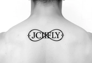 A small tattoo to go on my inner forearm with the letters JCIFLY in an infinity symbol shape more enclosed and smaller tattoo idea