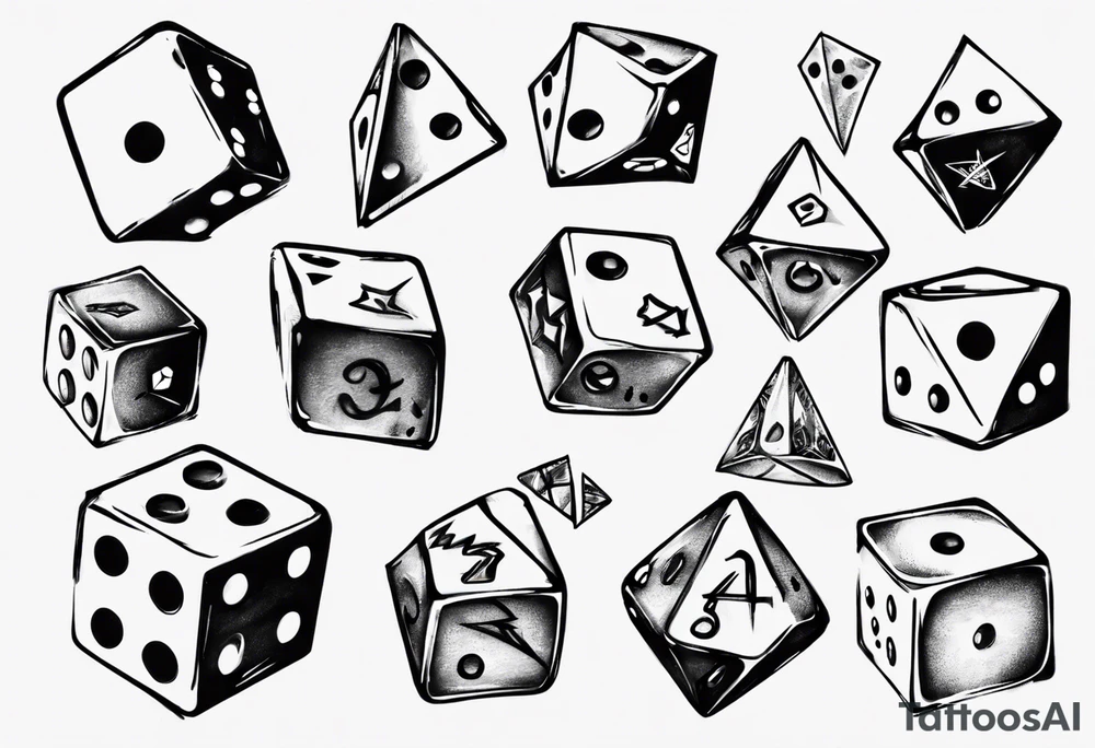 lost in random dice tattoo idea