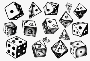 lost in random dice tattoo idea