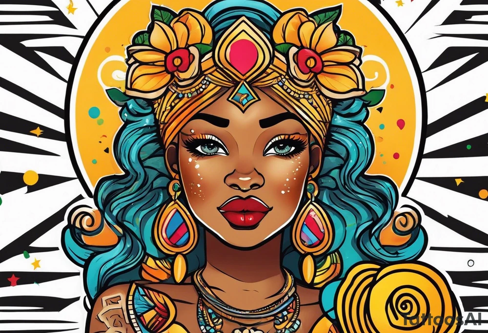 leo black woman tattoo idea