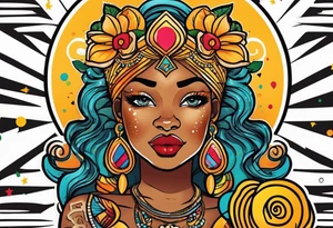 leo black woman tattoo idea