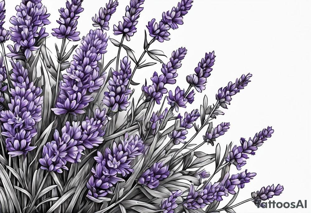 many lavenders in a bundle tattoo idea