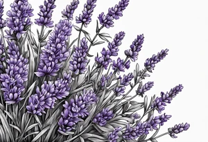 many lavenders in a bundle tattoo idea