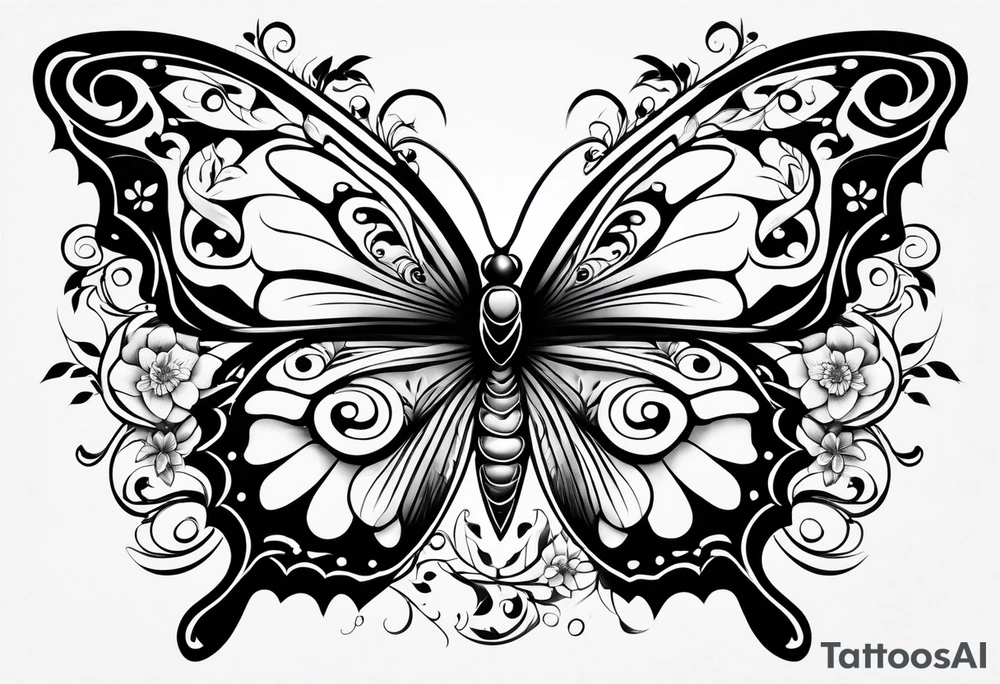 A night butterfly tattoo idea