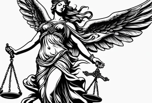 lady justice with wing tattoo idea