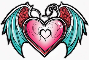angelish devil heart/wings tattoo idea