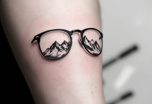 Glasses that show the world clearly
One lens can be made cloudy or cracked, and the other crystal clear, showing mountains, sky or nature. tattoo idea