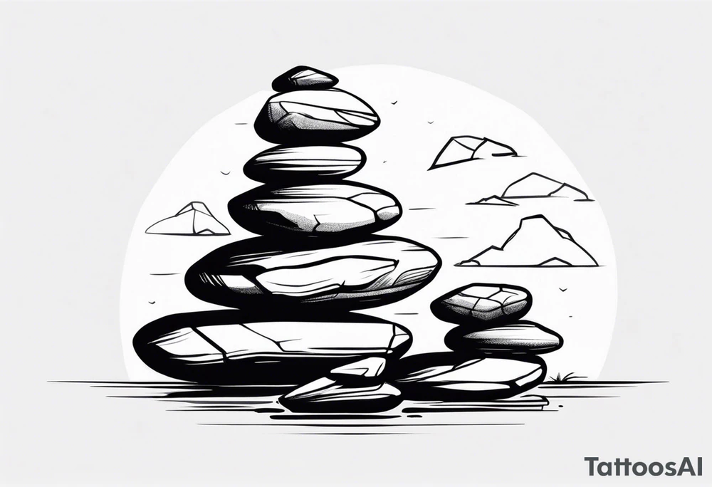 Rocks stacked on top of each other tattoo idea
