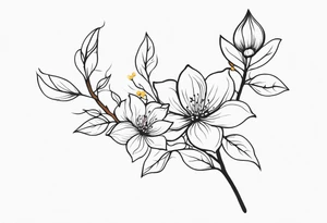 soft spiritual flower branch tattoo idea