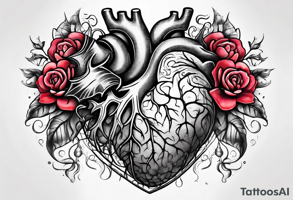 heart brain scale tattoo idea