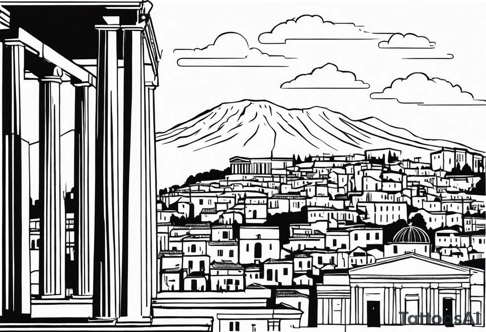 small 
athens inspired, preferably a cariathyd, a mix with one column, no big buildings tattoo idea