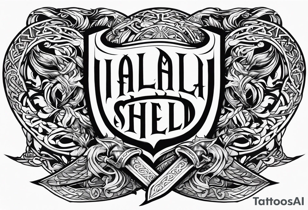 Viking sword Valhalla dragon shield tattoo idea