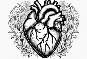 real heart on fire tattoo idea